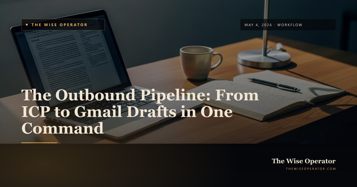 The Outbound Pipeline: From ICP to Gmail Drafts in One Command